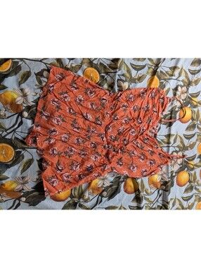 Forever 21 Women's Orange Floral Romper – Size Small